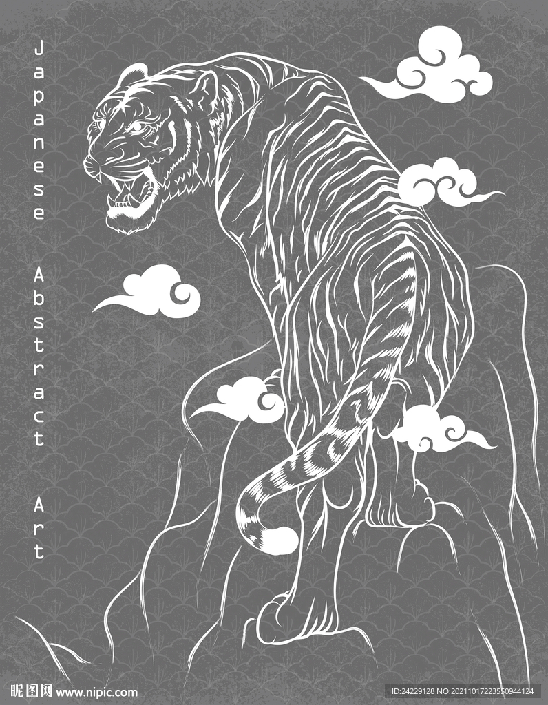 东北虎 国潮风装饰画