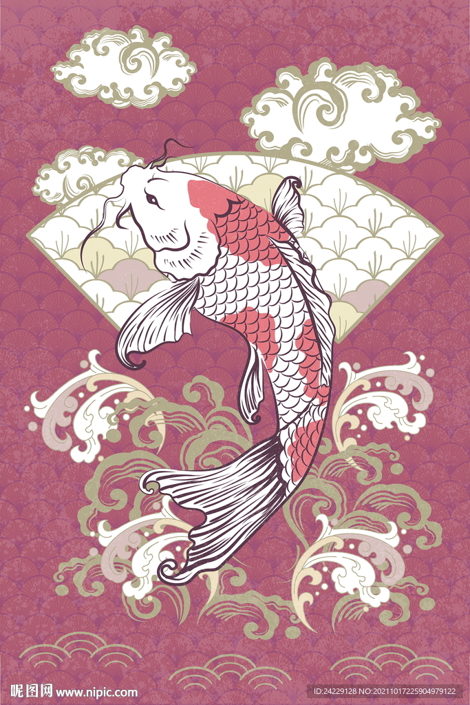 鲢鱼 国潮风装饰画