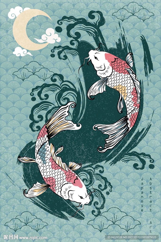 锦鲤 国潮风装饰画