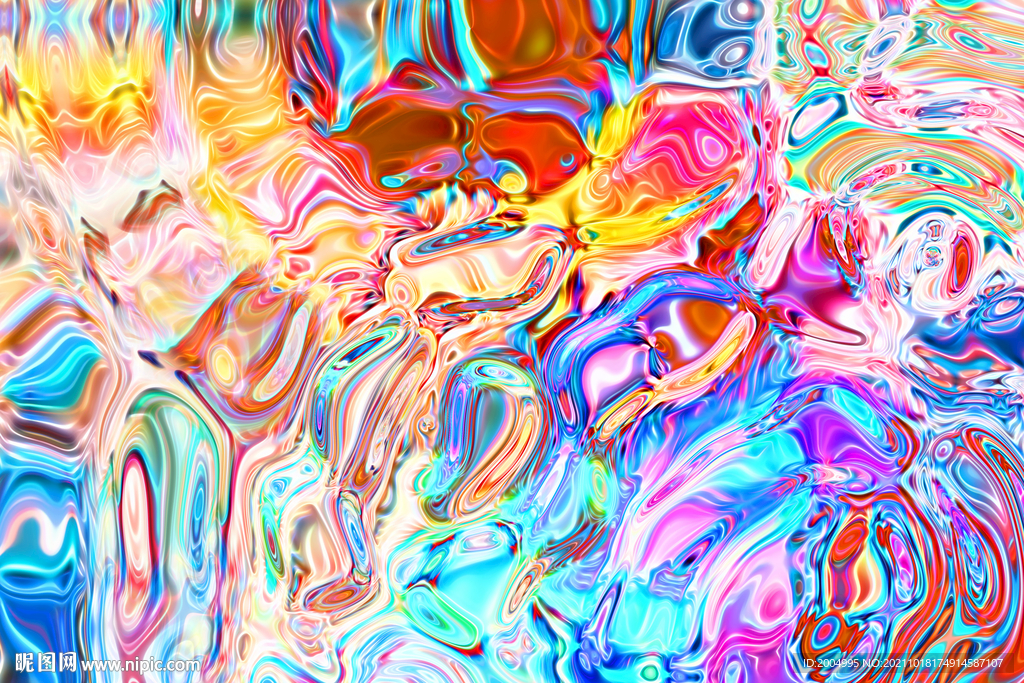 炫彩流体抽象画