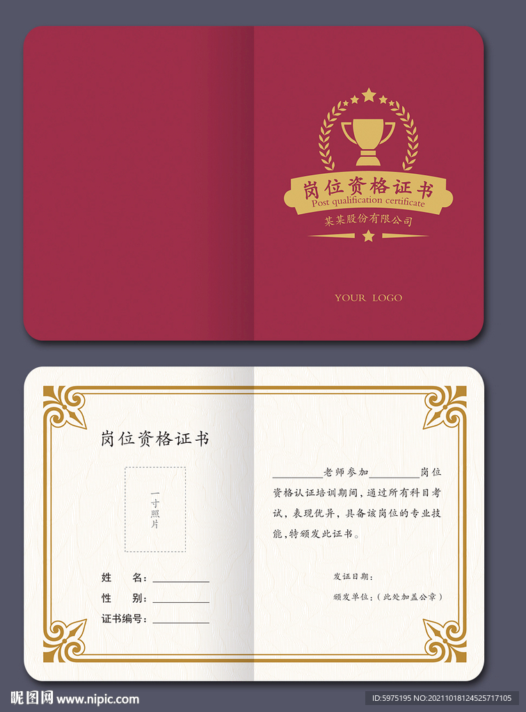教师入职资格证书模板设计
