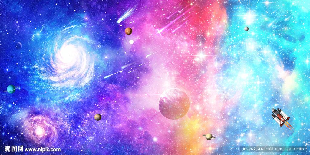 唯美宇宙银河系背景