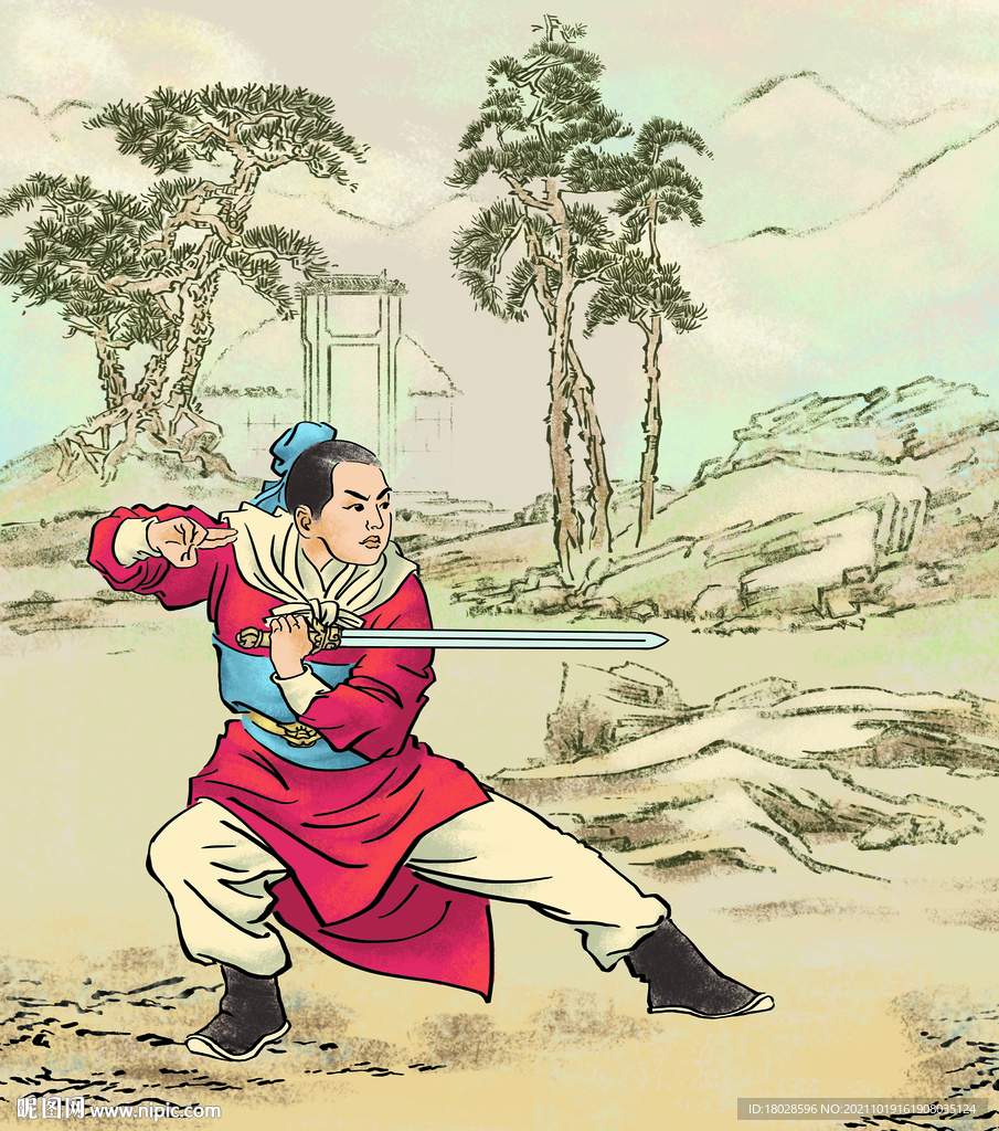 岳飞练剑
