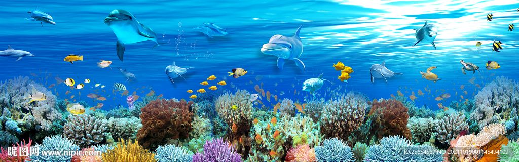 3D海底世界全屋背景墙