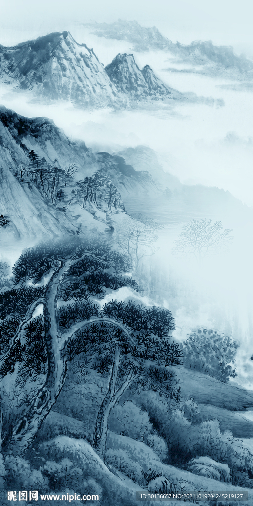 高档山水过道玄关 TIF分层