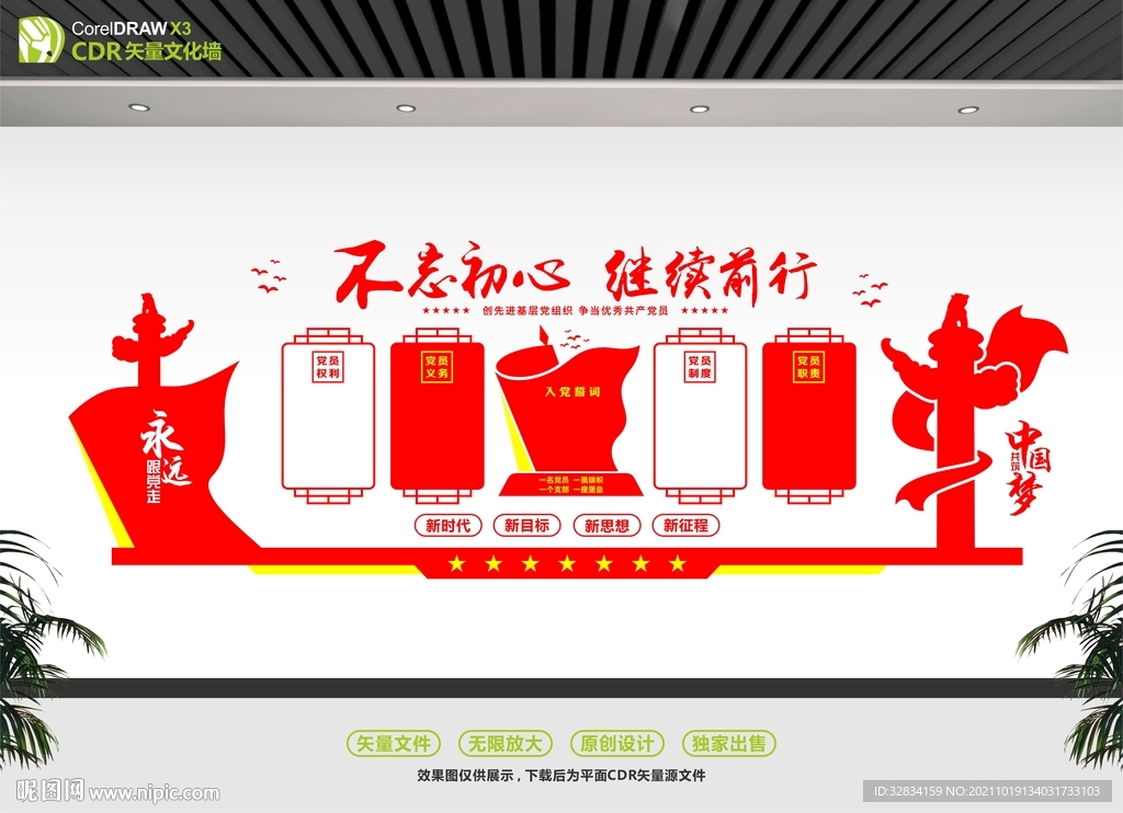 不忘初心展板