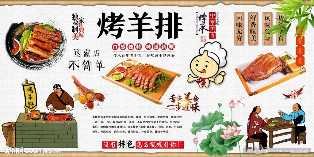 烤羊排背景墙