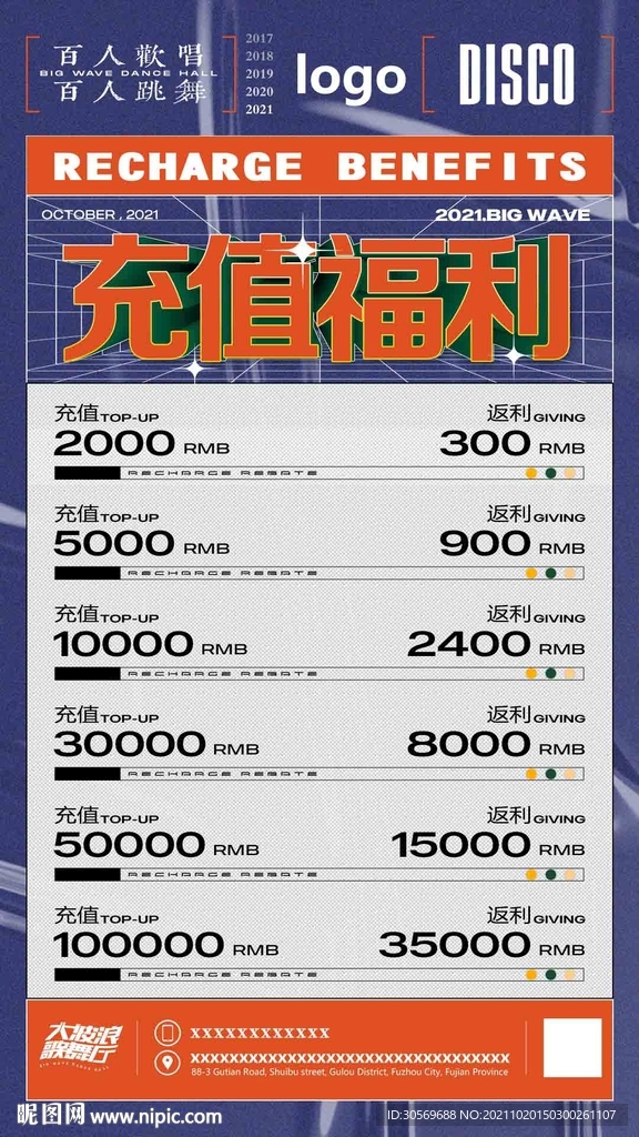 酒吧充值返利海报