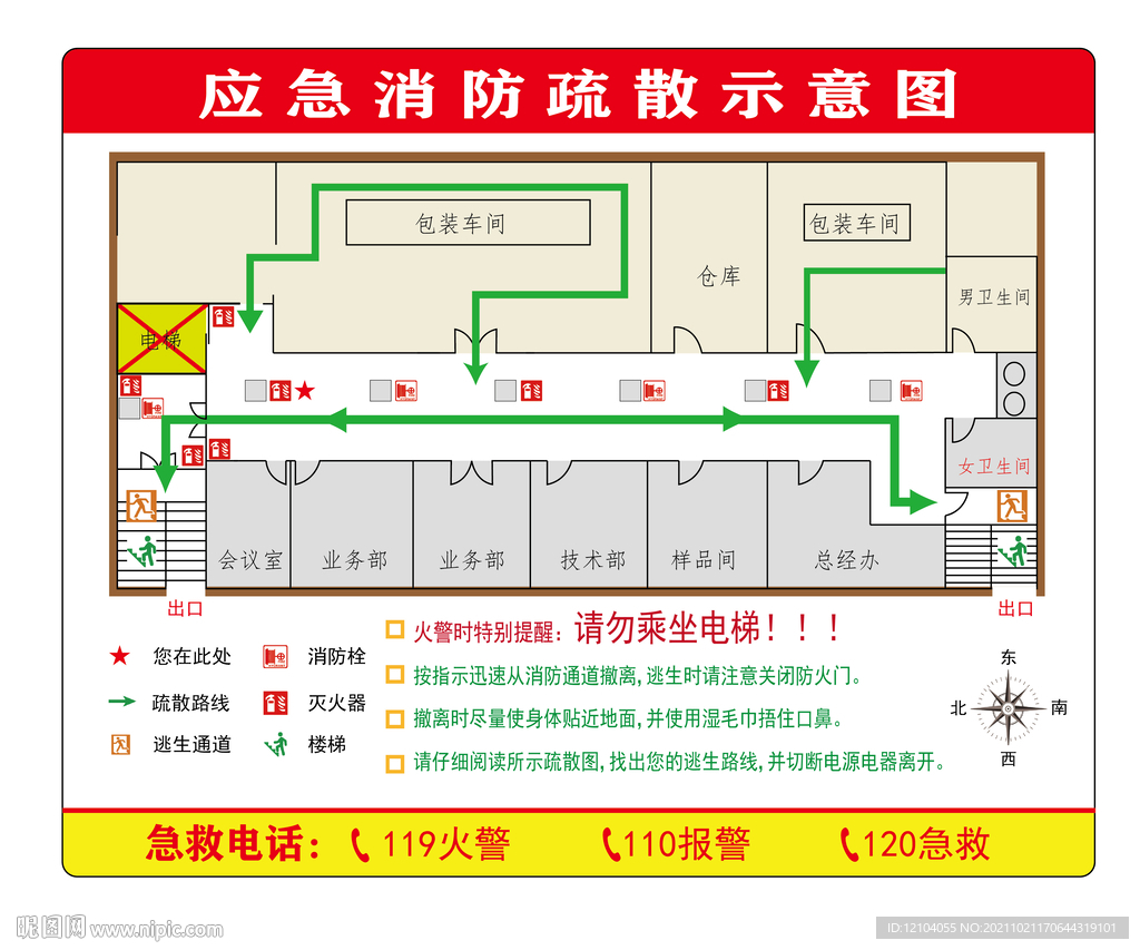 应急消防疏散示意图