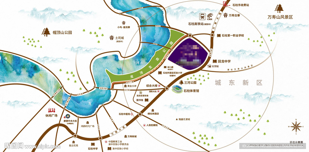 新中式房地产区位图 带psd层
