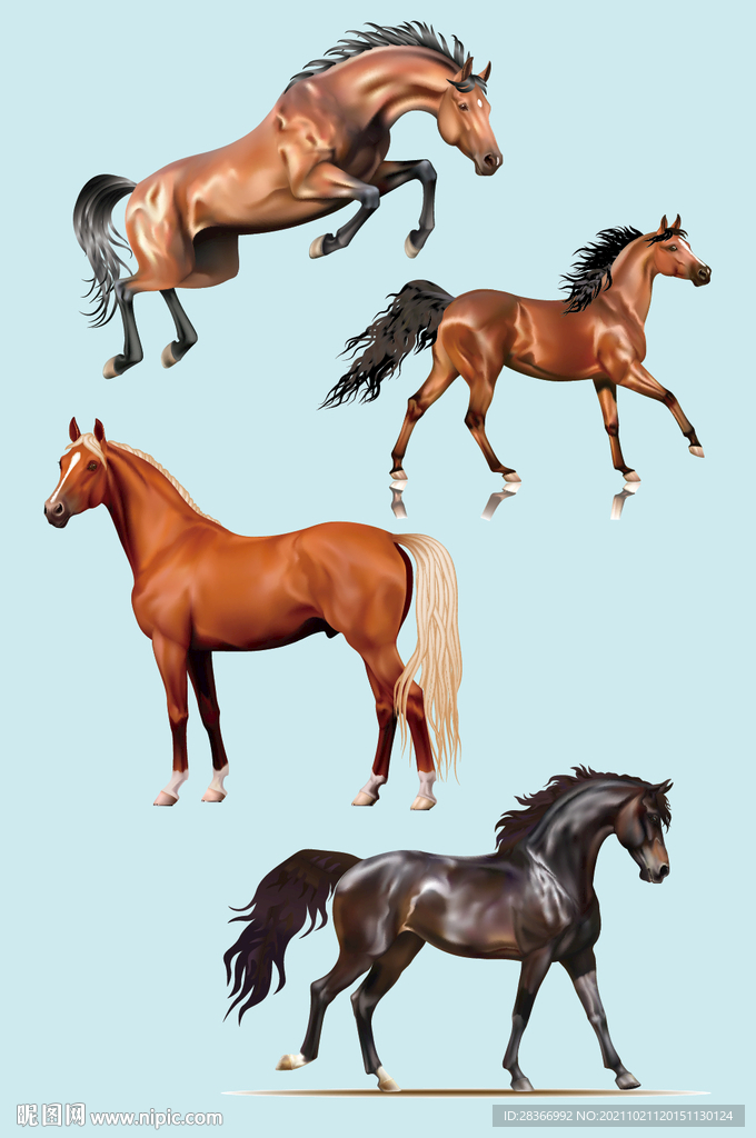 AI矢量马儿奔马骏马