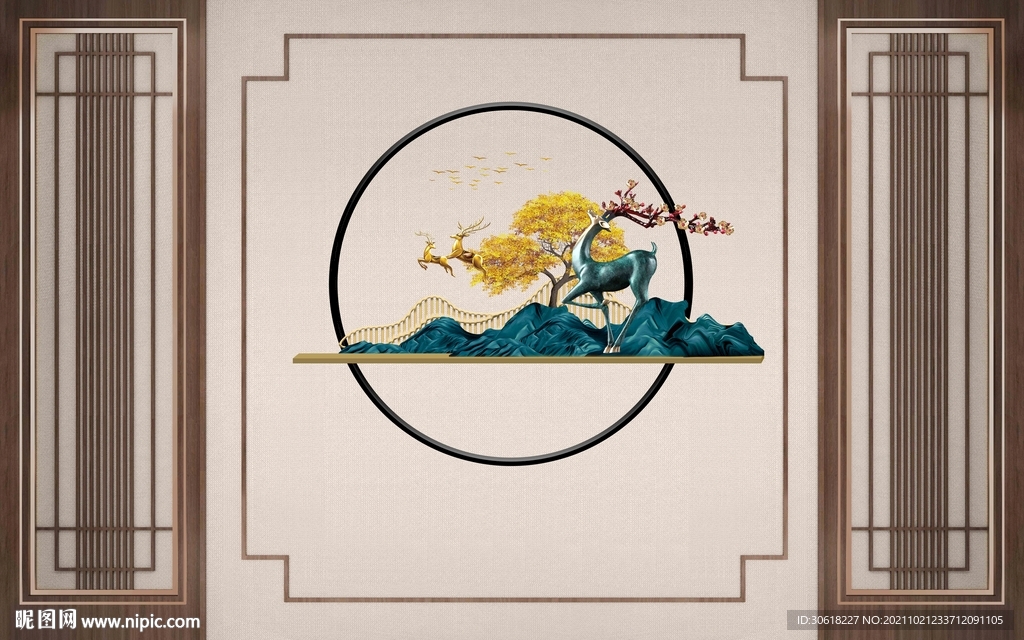 新中式现代 电视背景墙