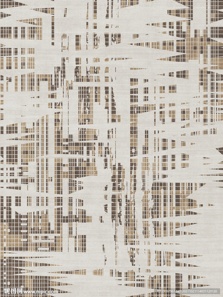 抽象几何条纹地毯地垫图案设计