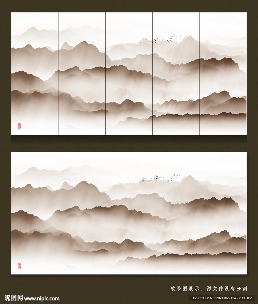 禅意抽象山水画