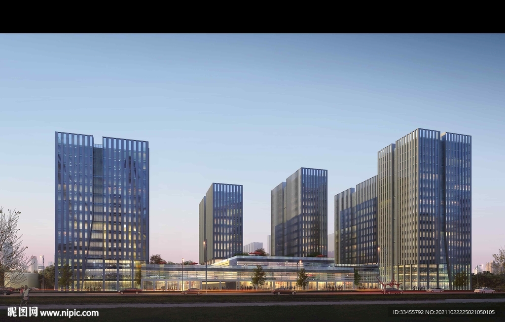 现代商业建筑夜景