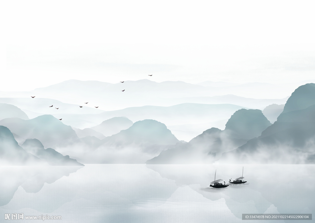 中式水墨山水装饰画