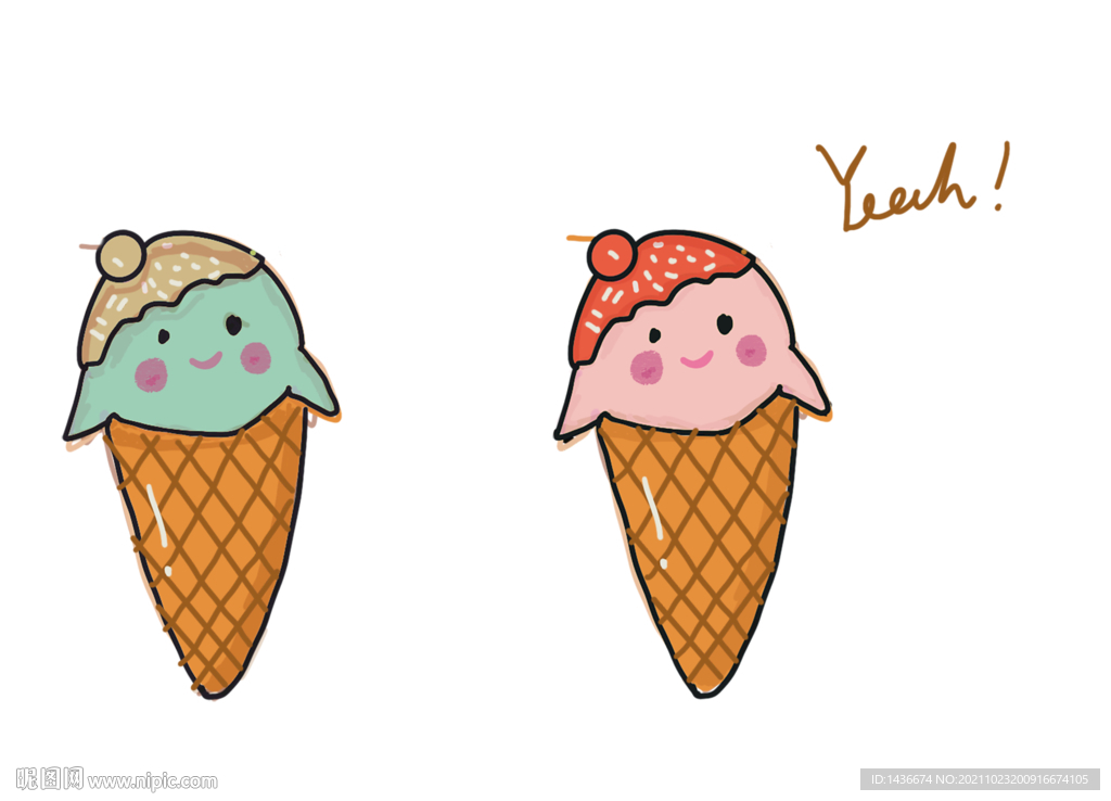 冰淇淋妹妹插画