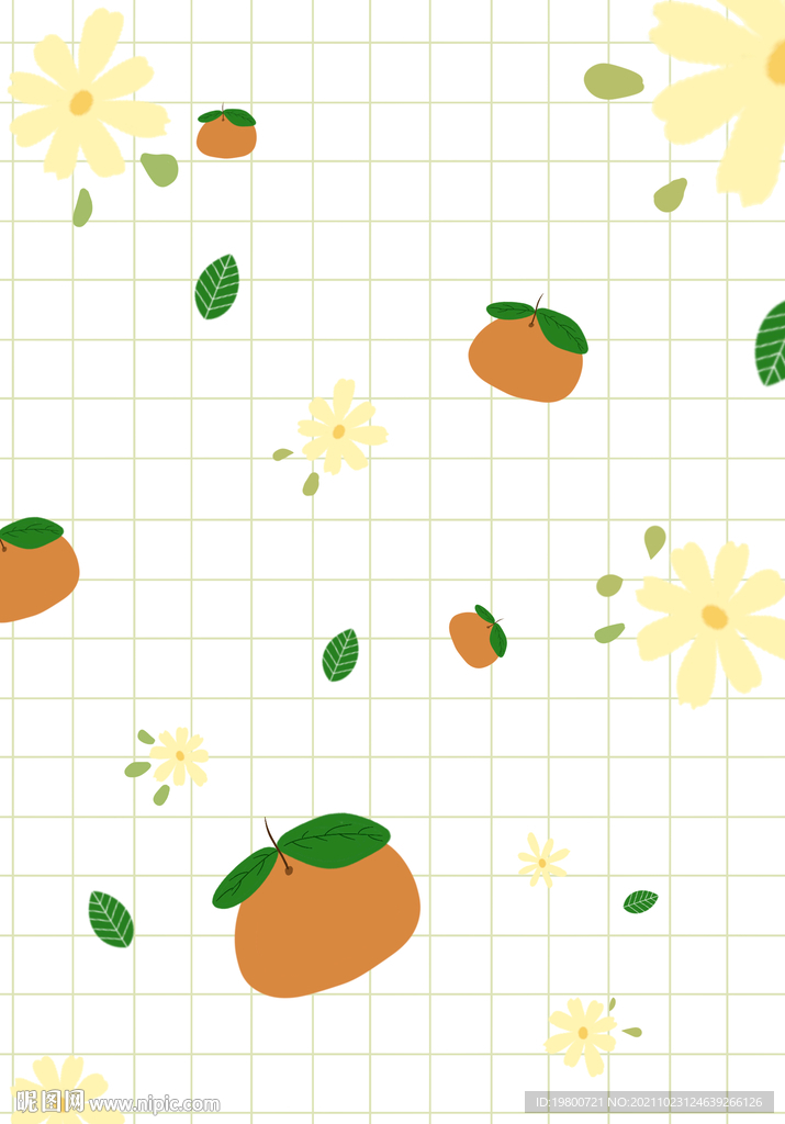 文创可爱小清新柿子壁纸水果图图