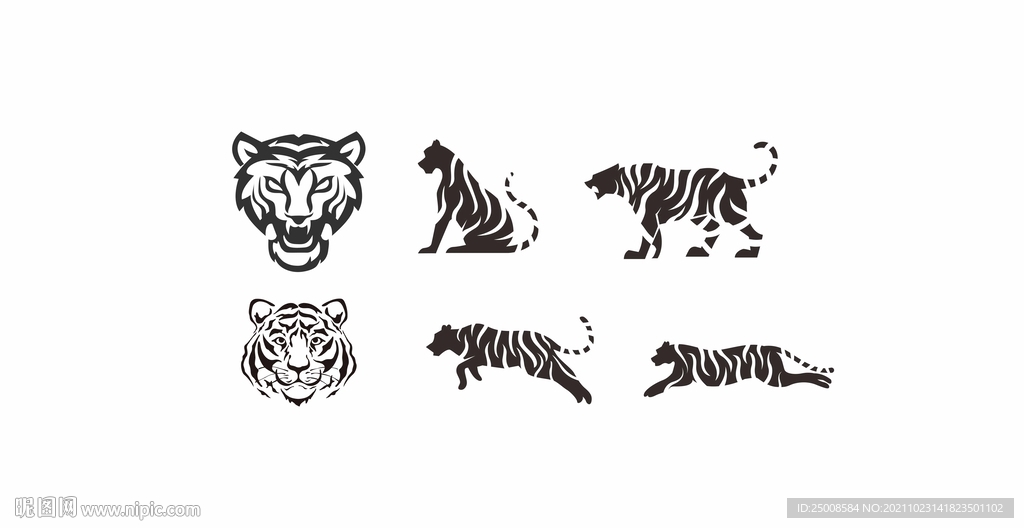 矢量老虎图案设计图