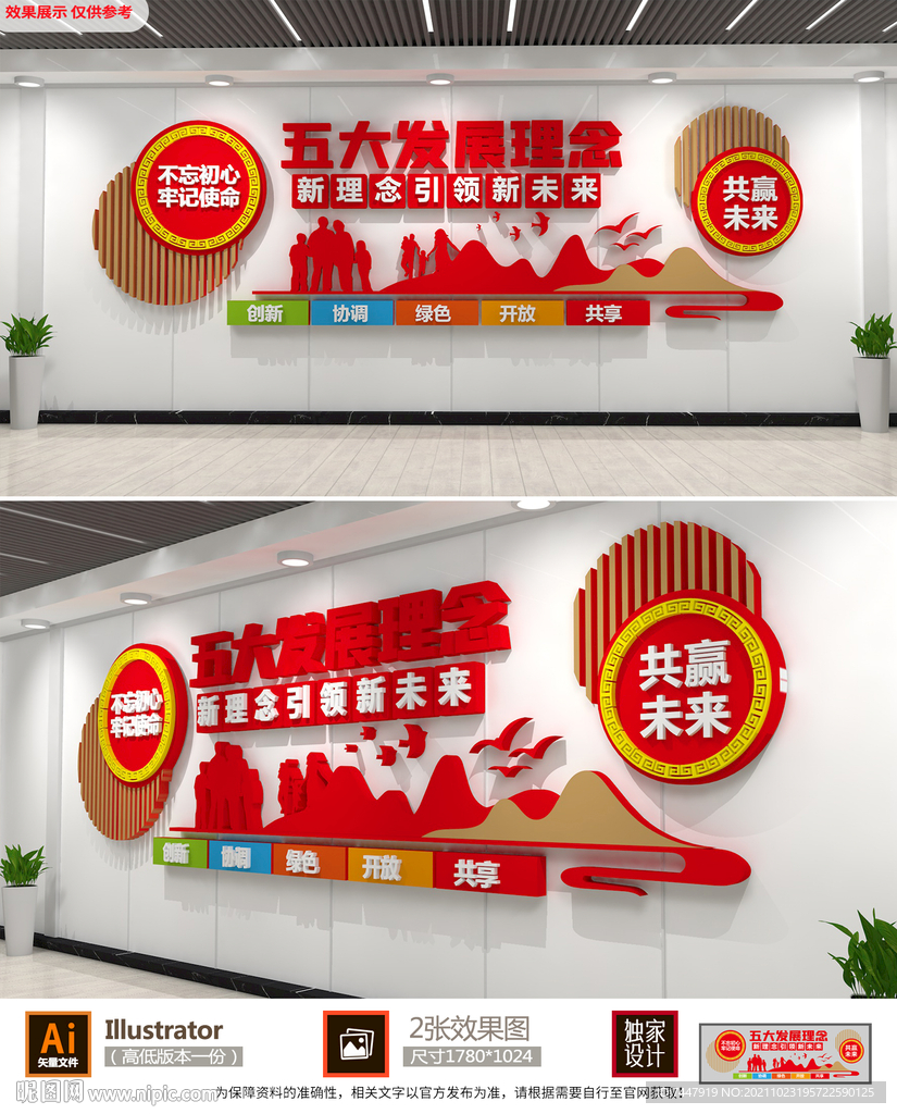 五大发展理念文化墙
