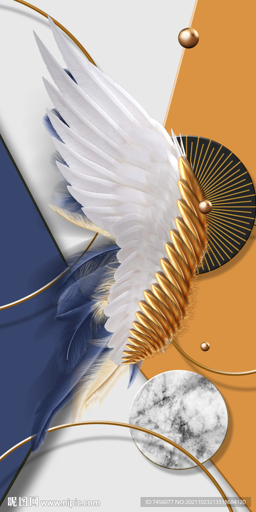 唯美羽毛蝴蝶玄关过道