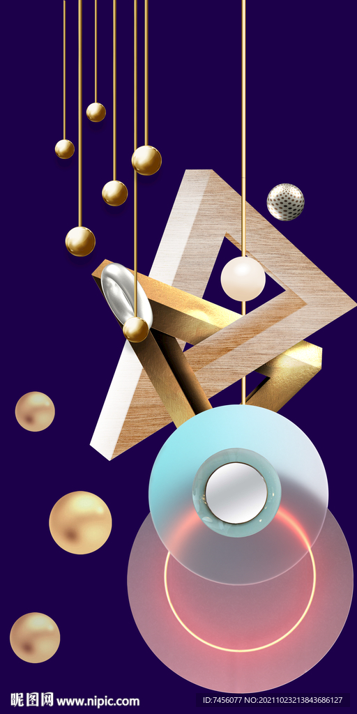 轻奢吊坠球立体玄关过道