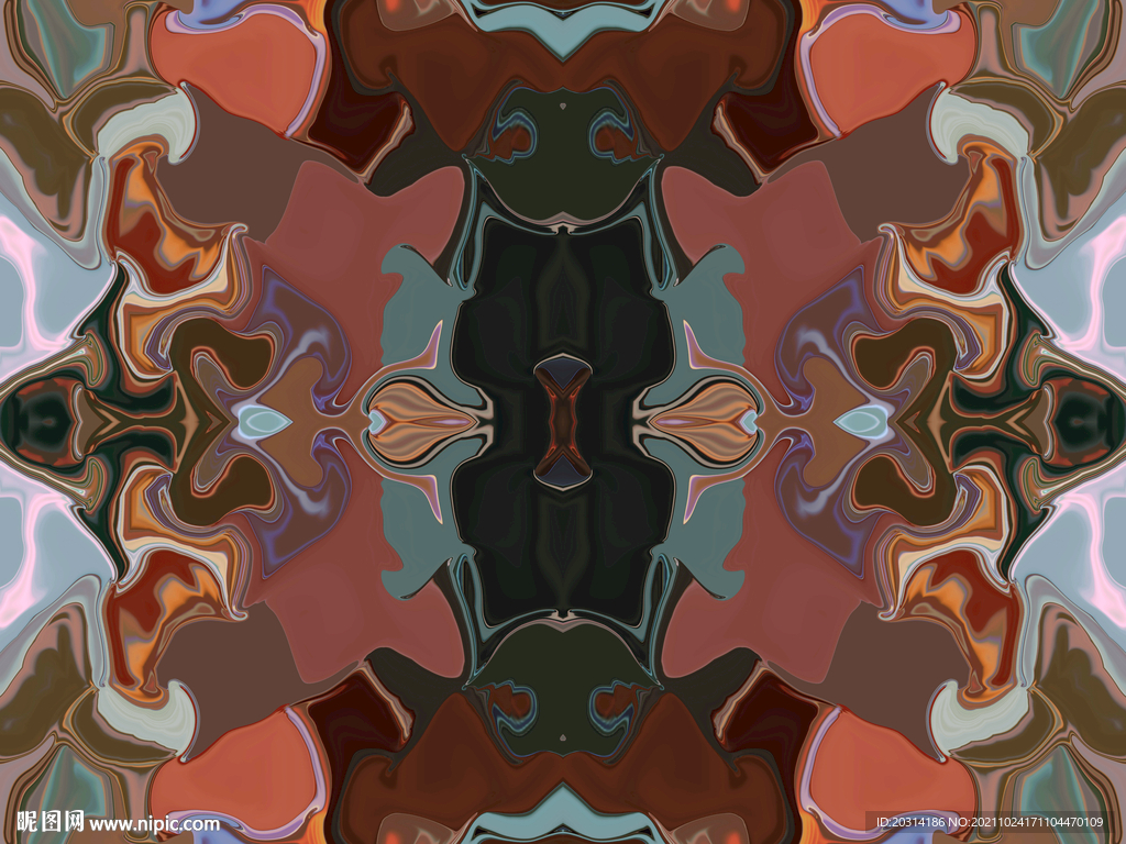 印花图抽象花型 