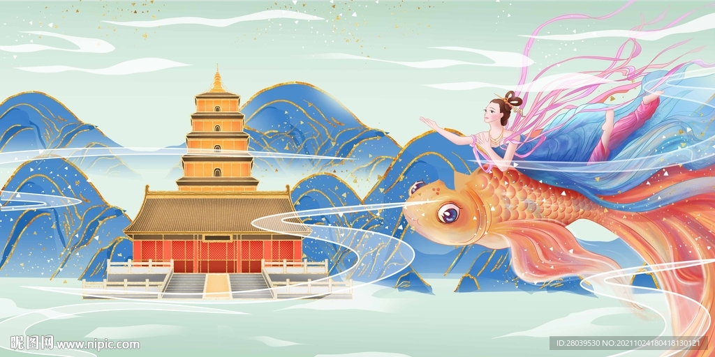 飞天仙女插画