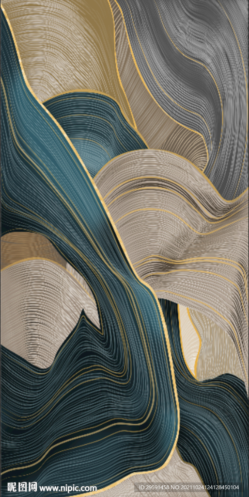 线条丝绸背景墙