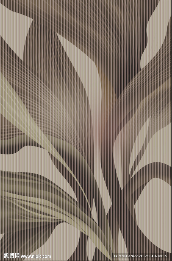 手绘热带植物背景墙