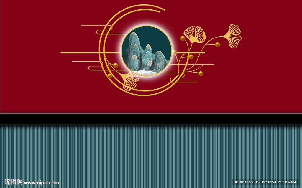 新中式现代电视背景墙