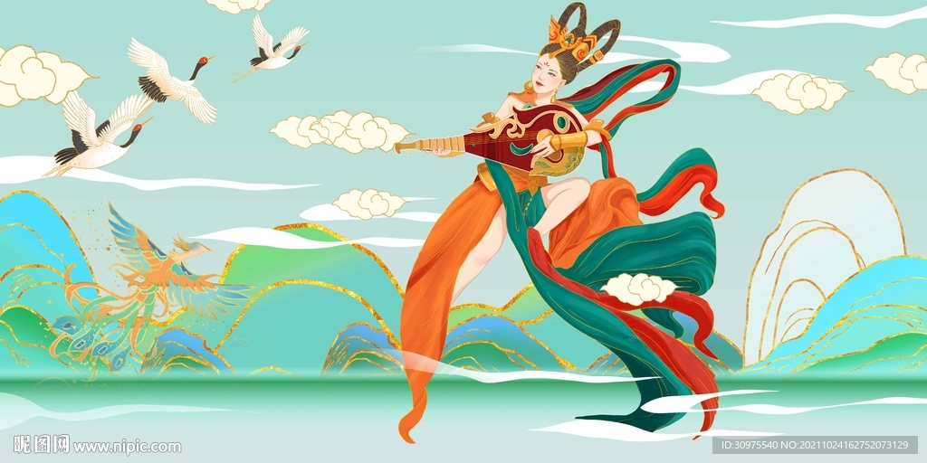 国潮飞天仙女