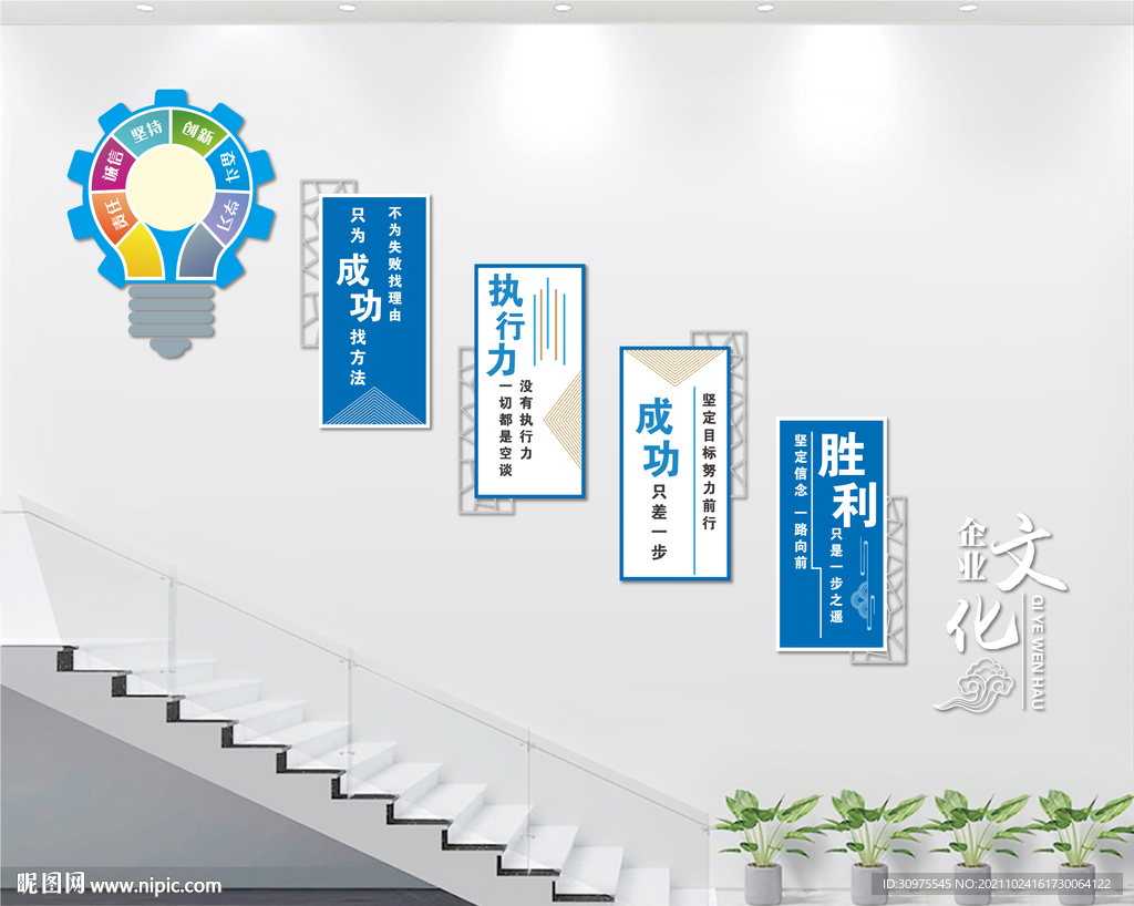 企业楼梯文化墙