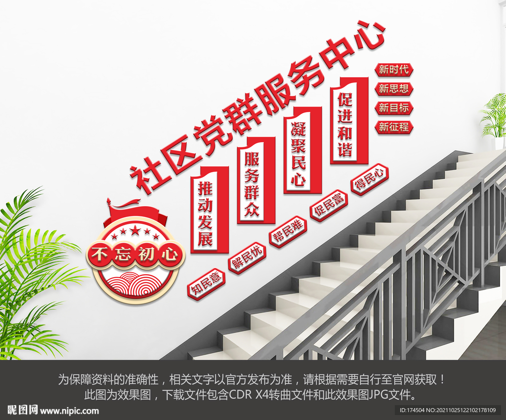 党群服务中心楼梯文化墙