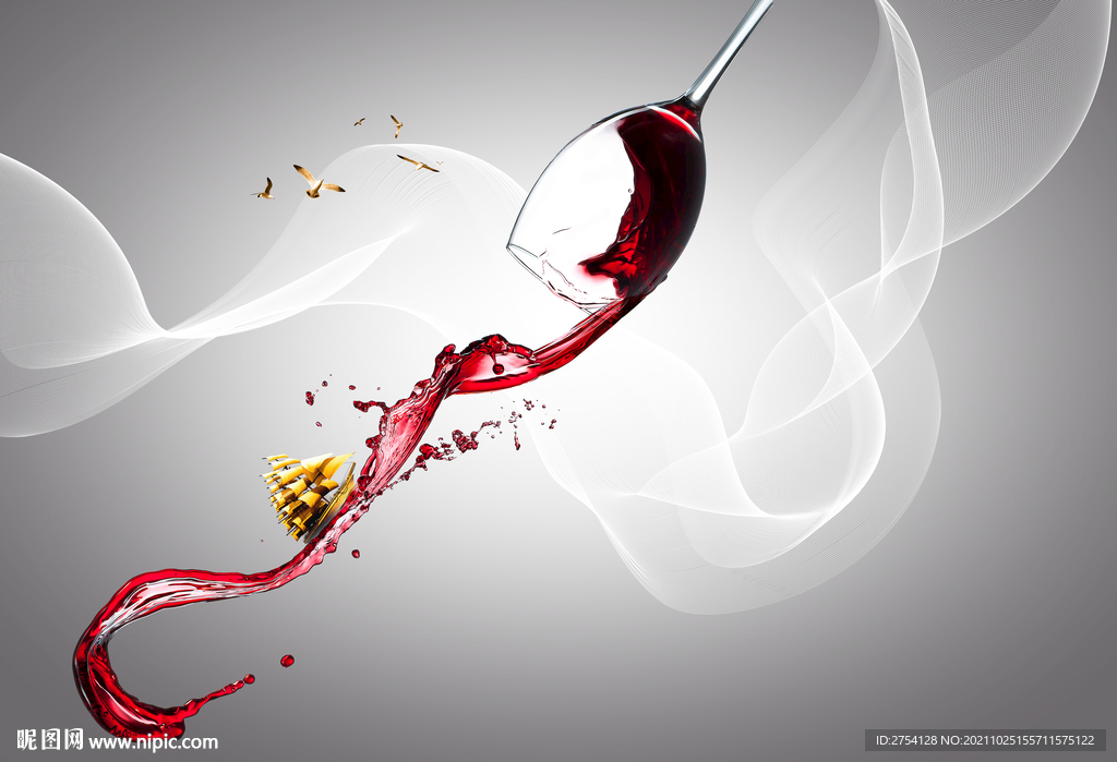 装饰画 晶瓷画 红酒杯