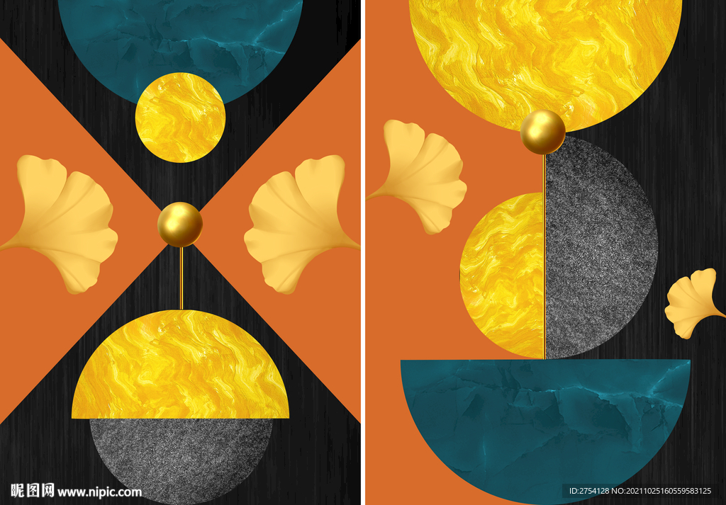 装饰画 晶瓷画 杏叶