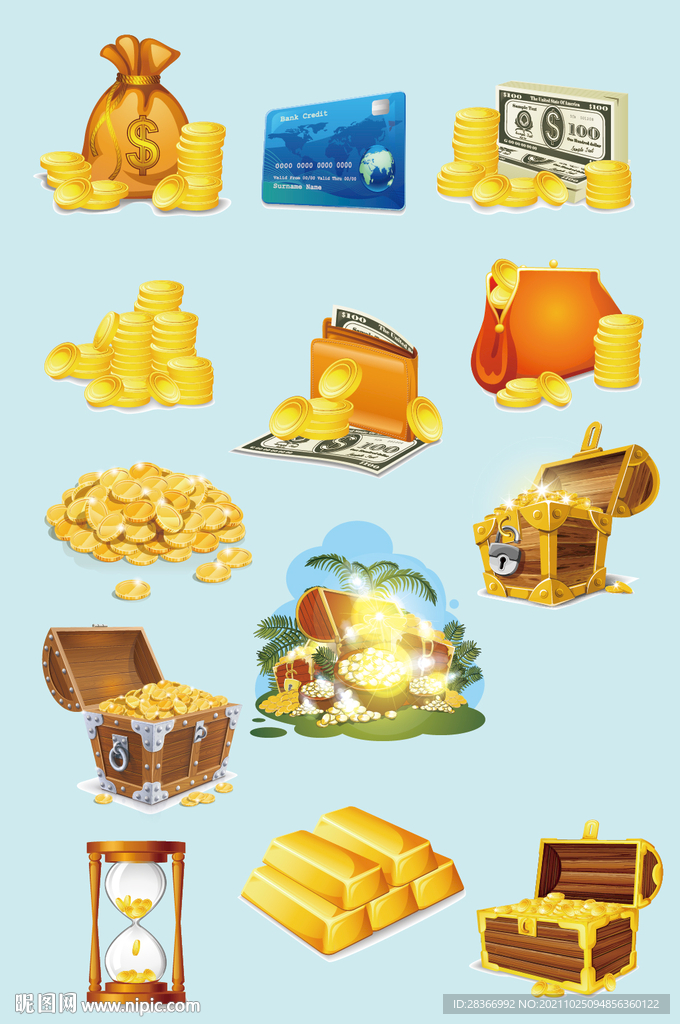 AI矢量金币金钱