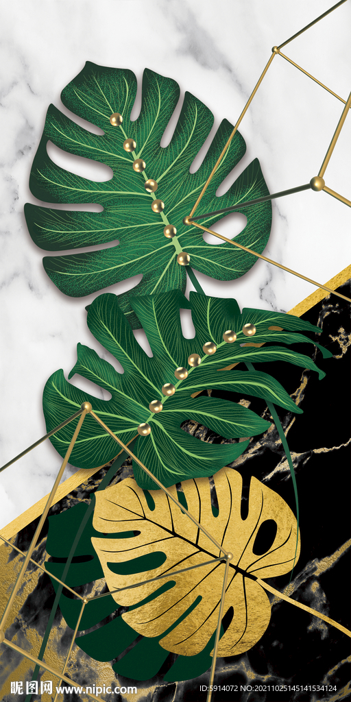 装饰画 晶瓷画 叶子