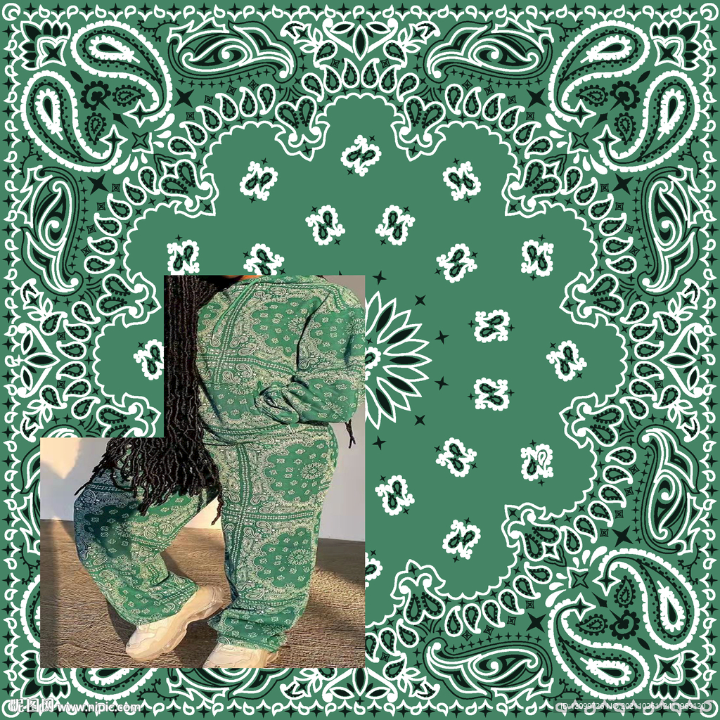 大牌数码印花腰果