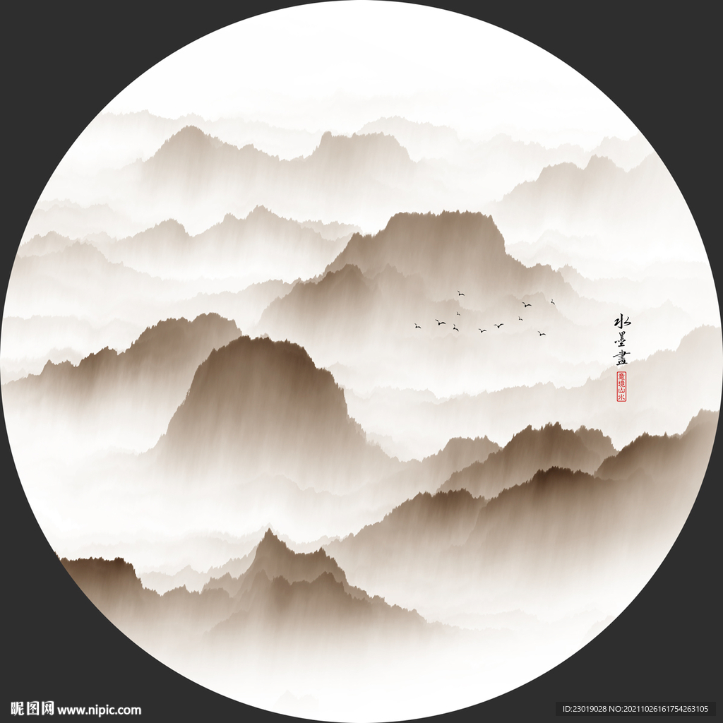 中国风山水画