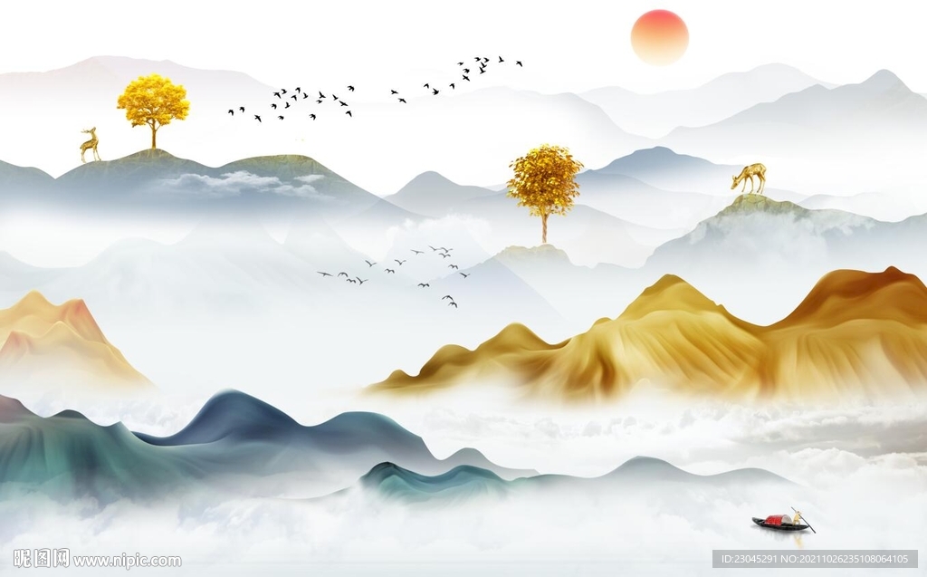 新中式电视背景墙