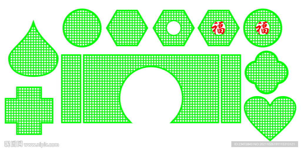 小方格月亮门矢量文件
