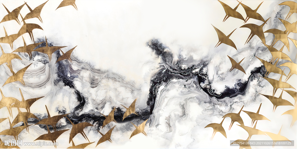 装饰画 晶瓷画 水墨抽象画