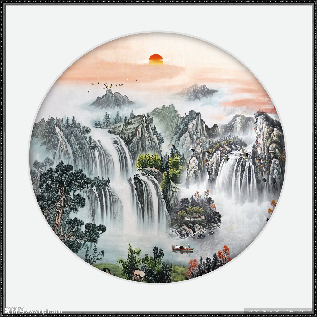 聚宝盆 江山如画 中国画