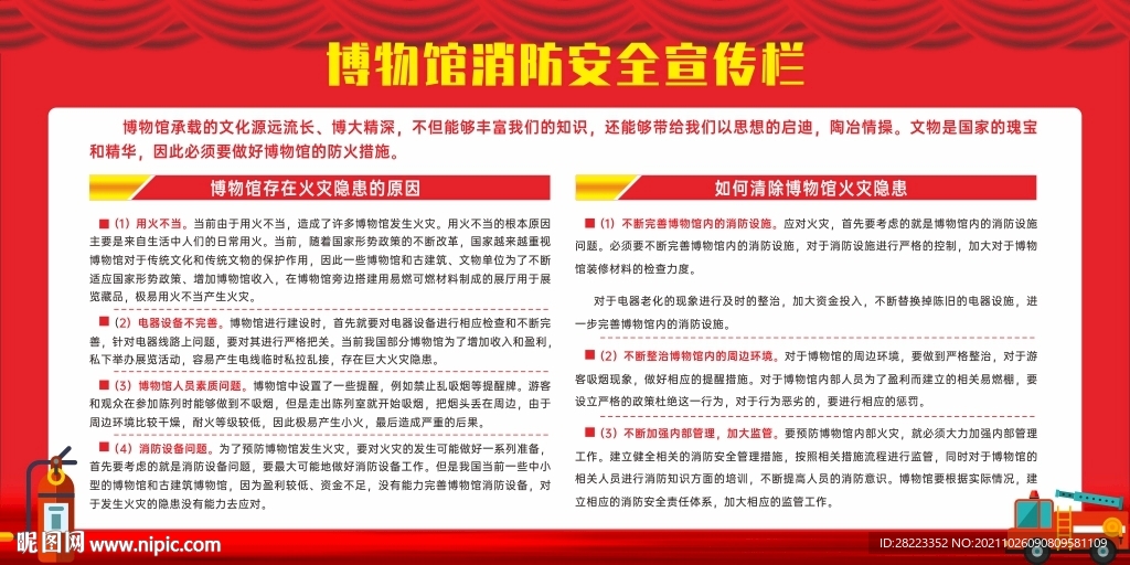 博物馆消防安全展板