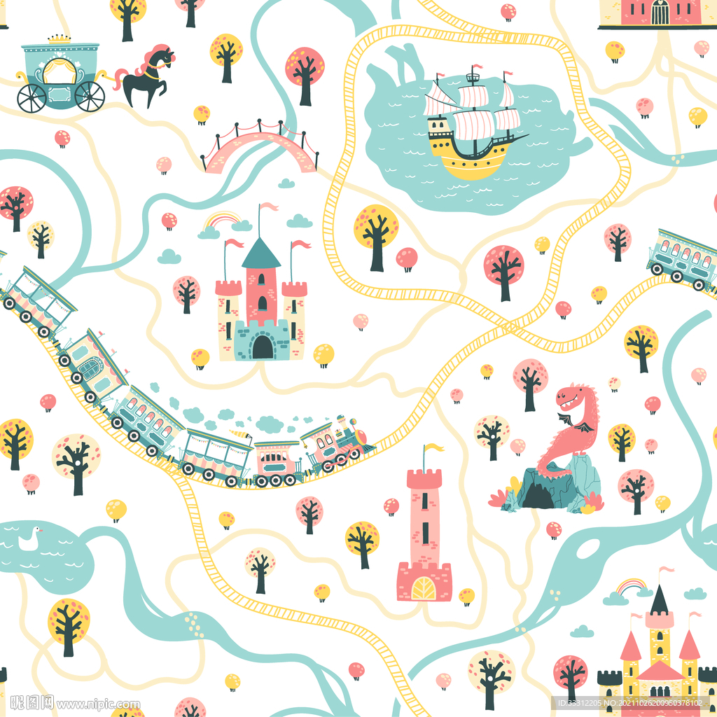 恐龙 汽车 卡通 游乐园  