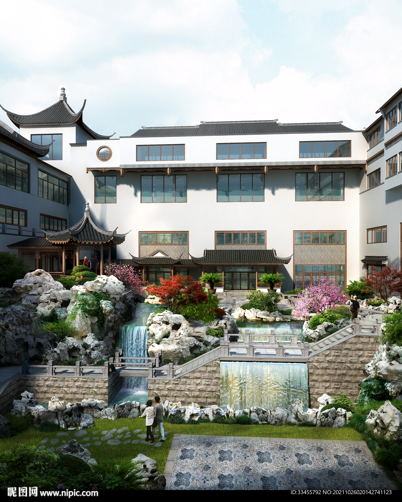 假山流水园林景观