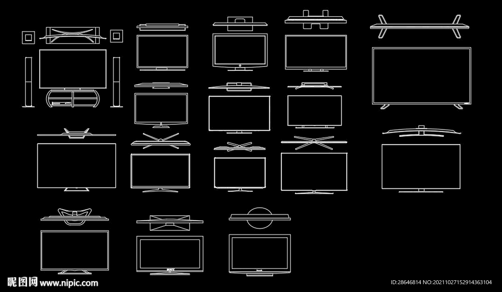 电视CAD图库