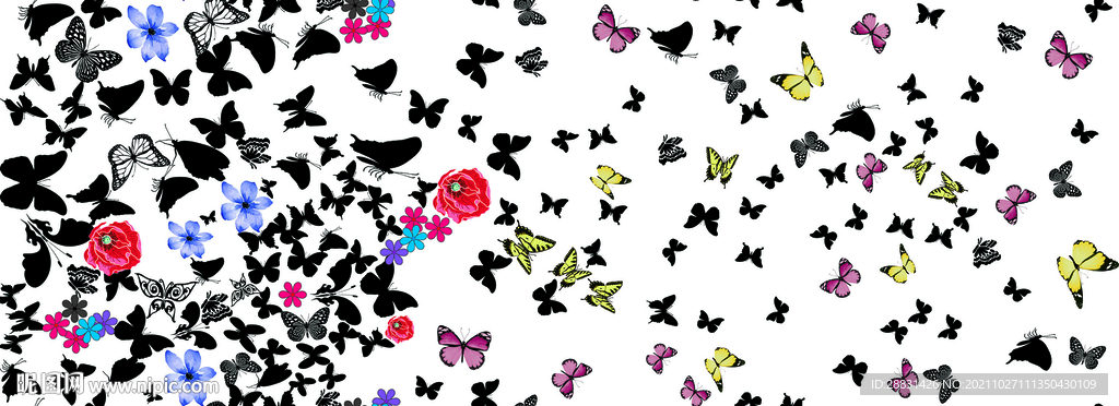 单边定位蝴蝶渐变