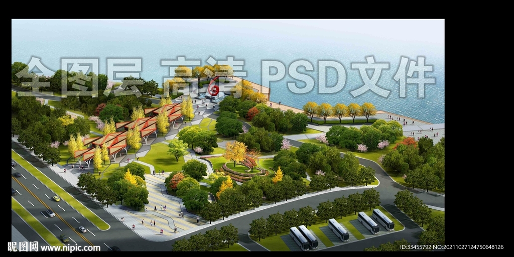 公园航拍鸟瞰